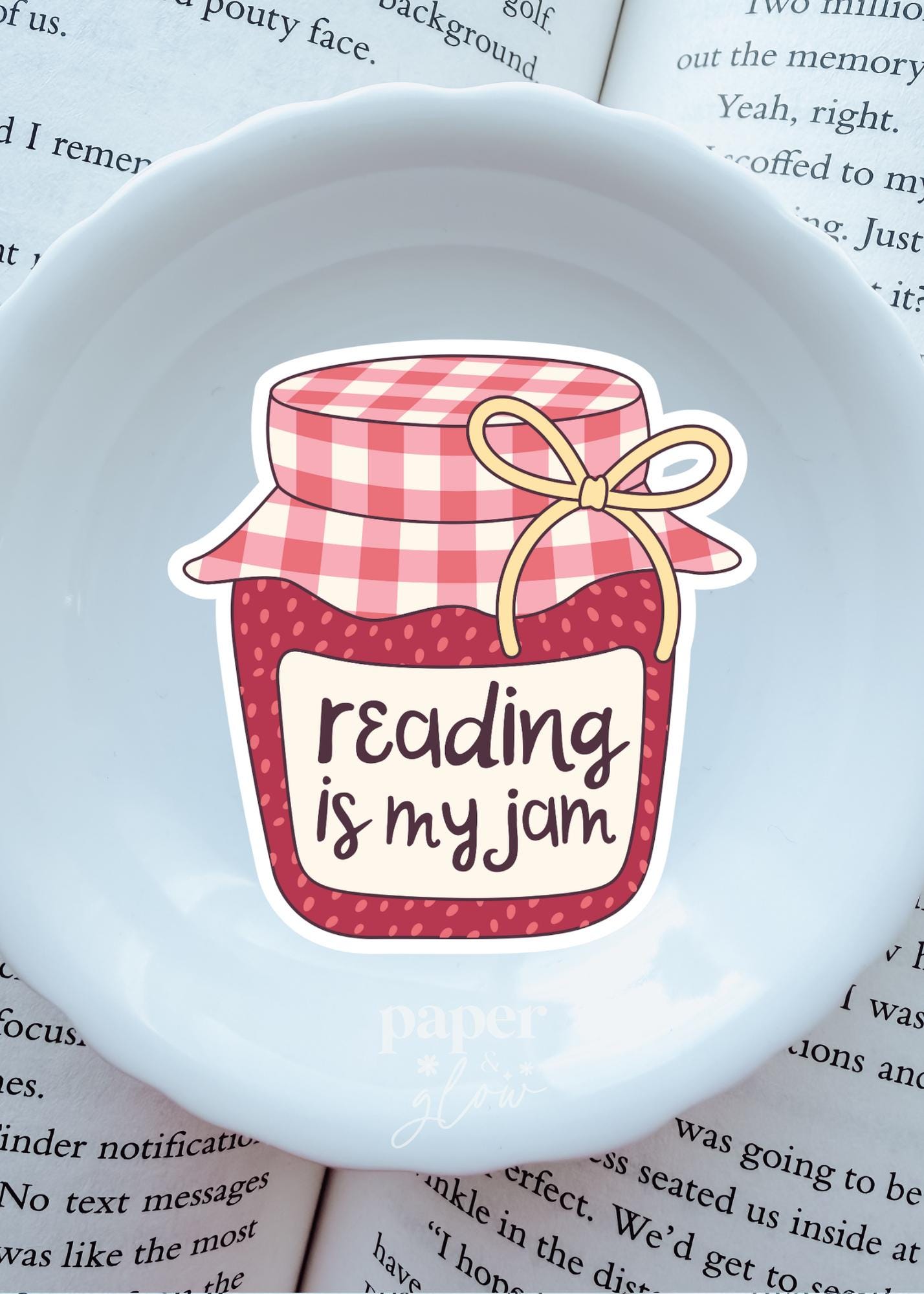 Reading is my Jam Jar Vinyl Sticker | Paper and Glow