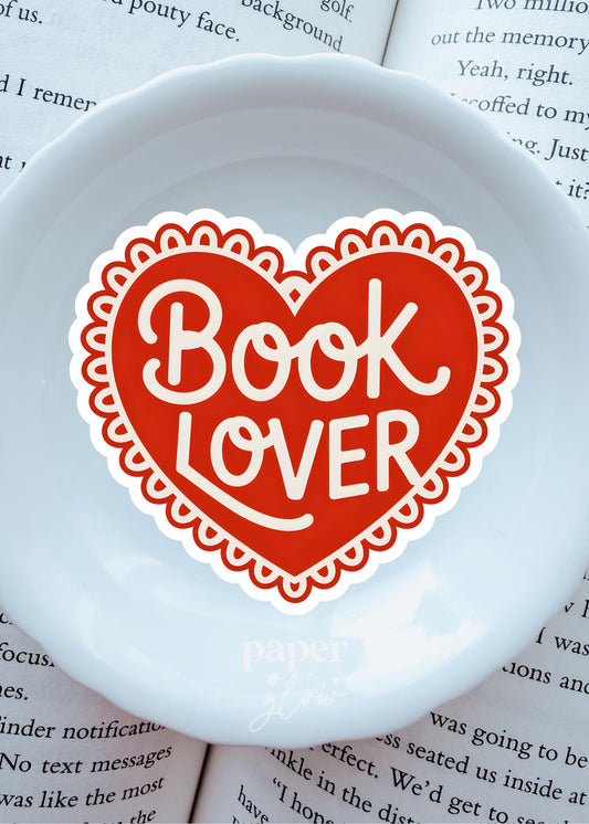 Book Lover Heart Vinyl Sticker | Paper and Glow