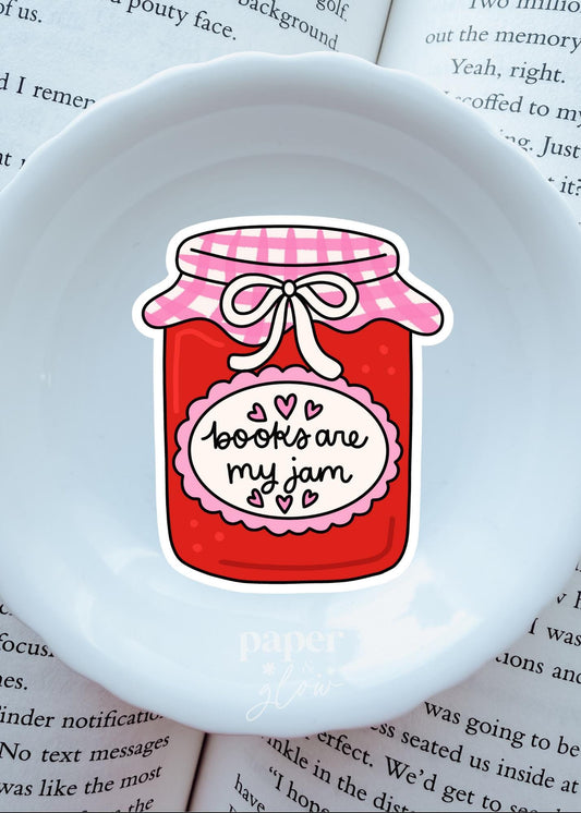 Books Are My Jam Vinyl Sticker | Paper & Glow