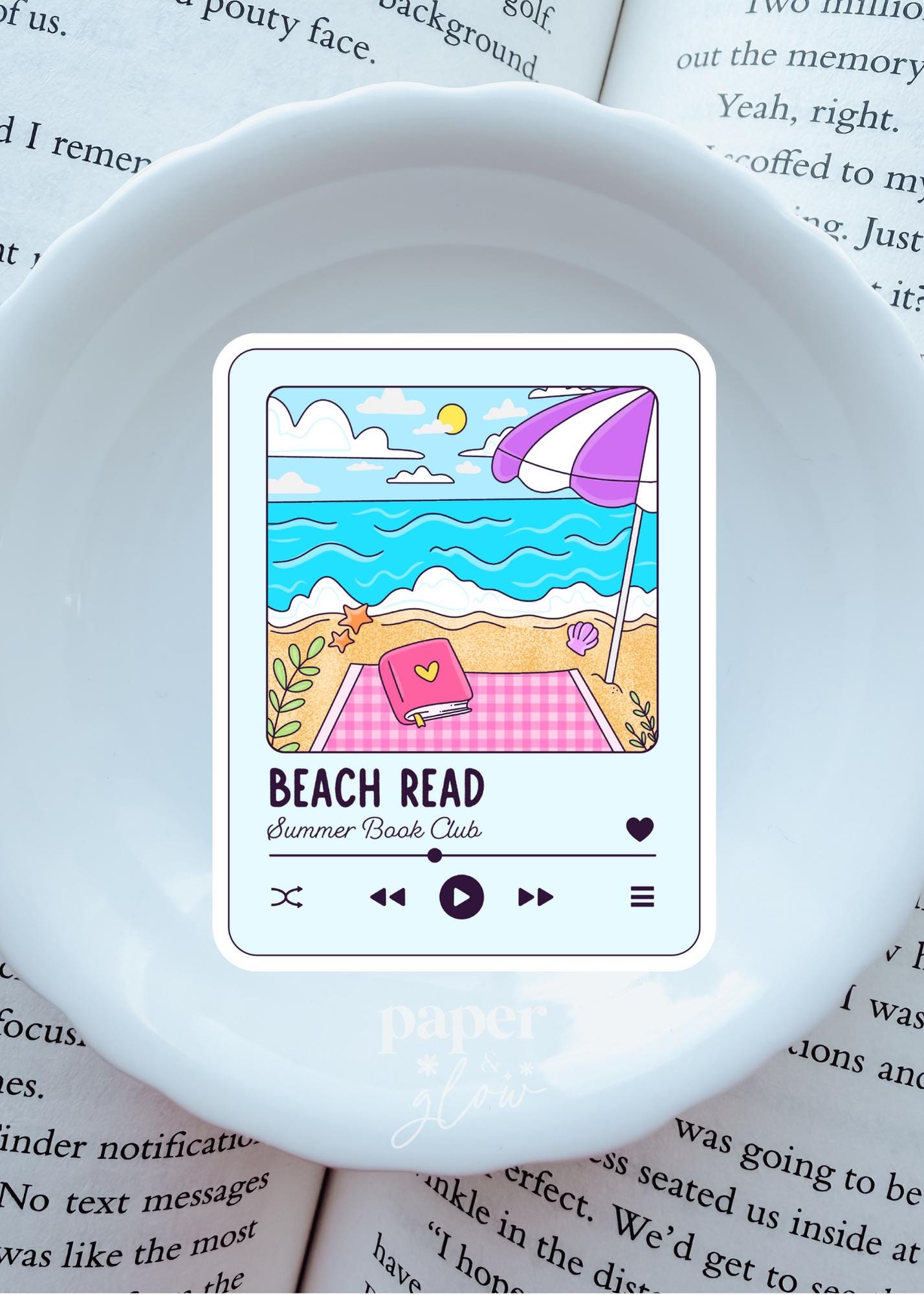 Beach Read Audiobook Vinyl Sticker | Paper & Glow