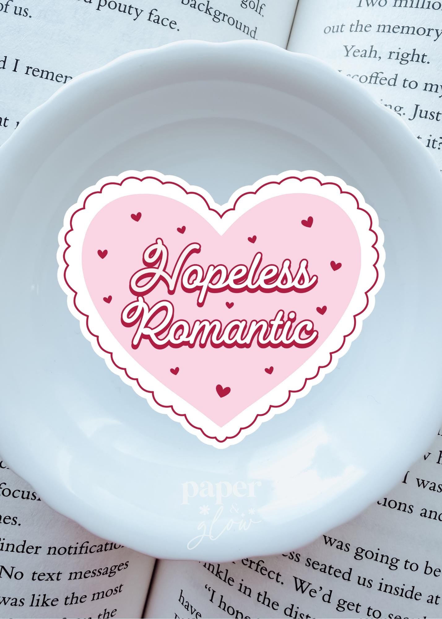 Hopeless Romantic Heart Vinyl Sticker | Paper & Glow