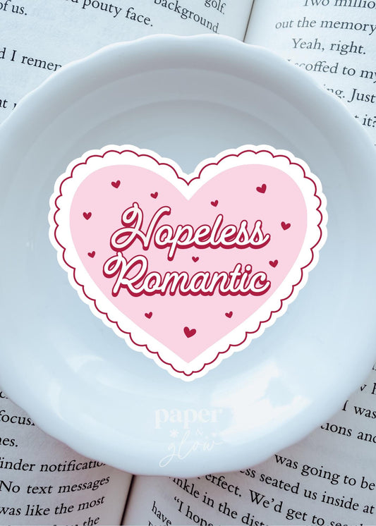Hopeless Romantic Heart Vinyl Sticker | Paper & Glow