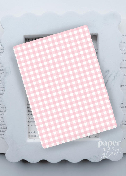 Light Pink Gingham E-Reader Insert | Paper & Glow