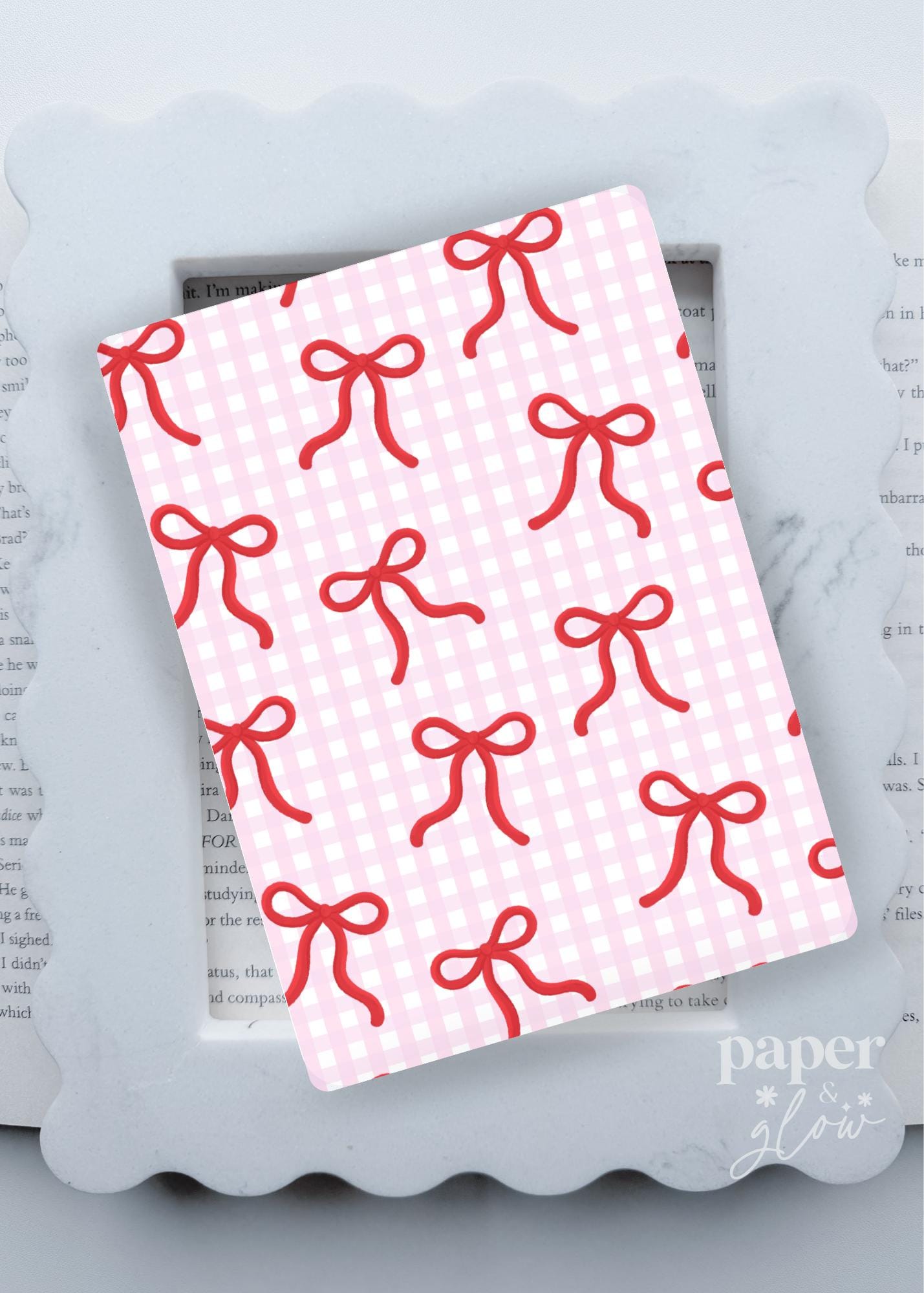 Ribbon and Ginghams E-Reader Insert | Paper & Glow