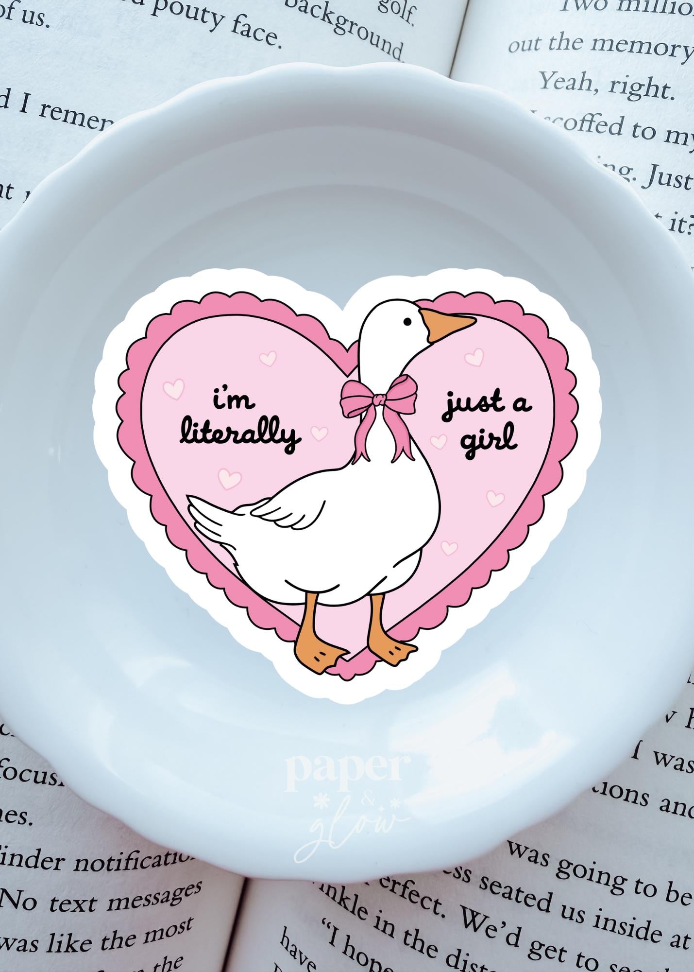 Just a Girl Goosie Sticker Vinyl Sticker | Paper and Glow