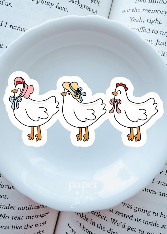 Spring Chickens Vinyl Sticker | Paper and Glow