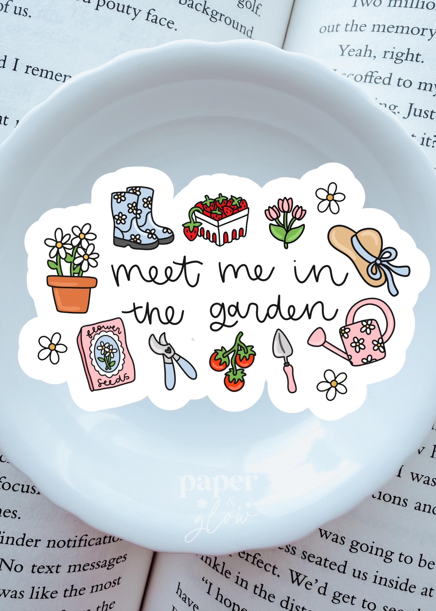 Meet Me at the Garden Vinyl Sticker | Paper and Glow