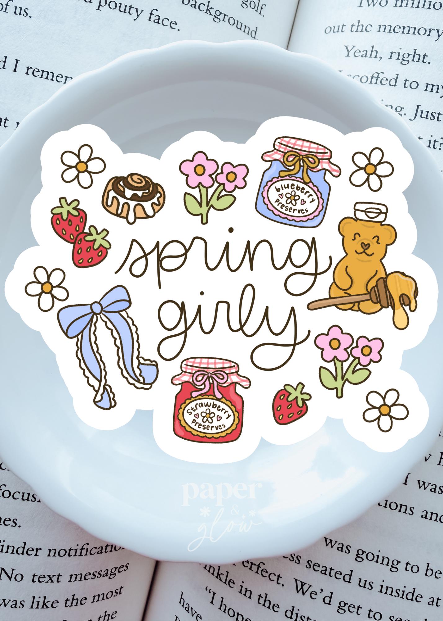 Spring Girly Vinyl Sticker | Paper and Glow