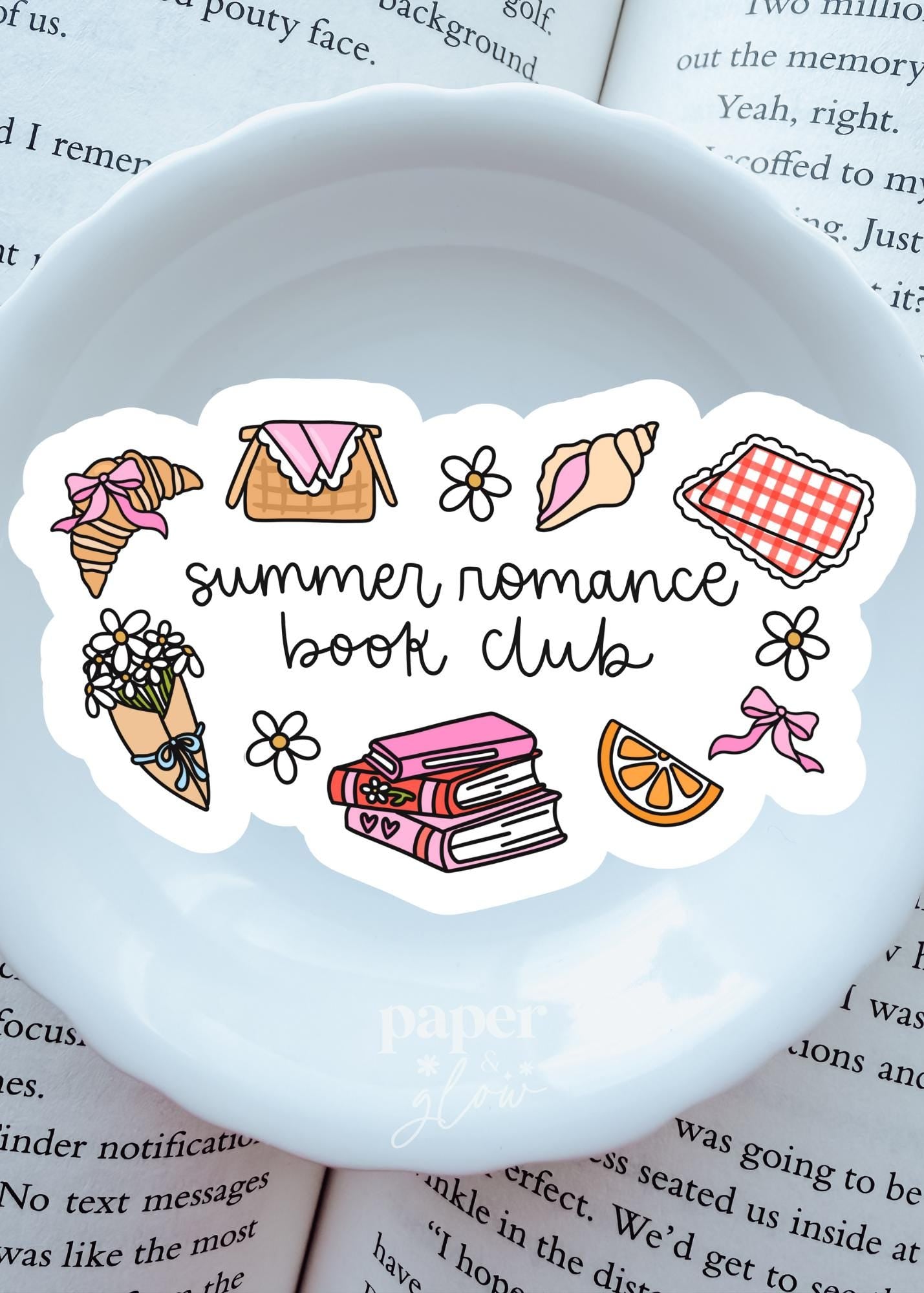 Summer Romance Book Club Vinyl Sticker | Paper and Glow