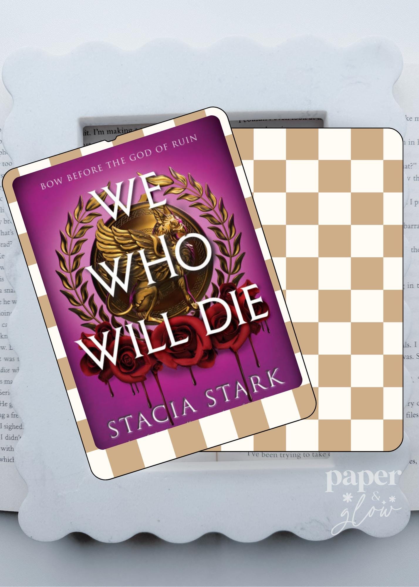 E-Reader and iPad Skin | Softbound Check Collection | Cute Bookish E-Reader Skin | Paper & Glow