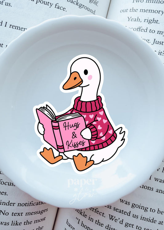 Hugs & Kisses Goosie Vinyl Sticker | Paper and Glow