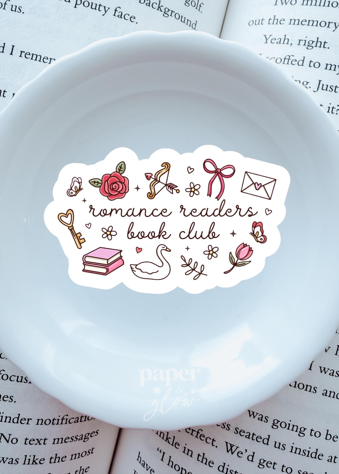 Romance Reader Book Club Sticker Vinyl Sticker | Paper and Glow