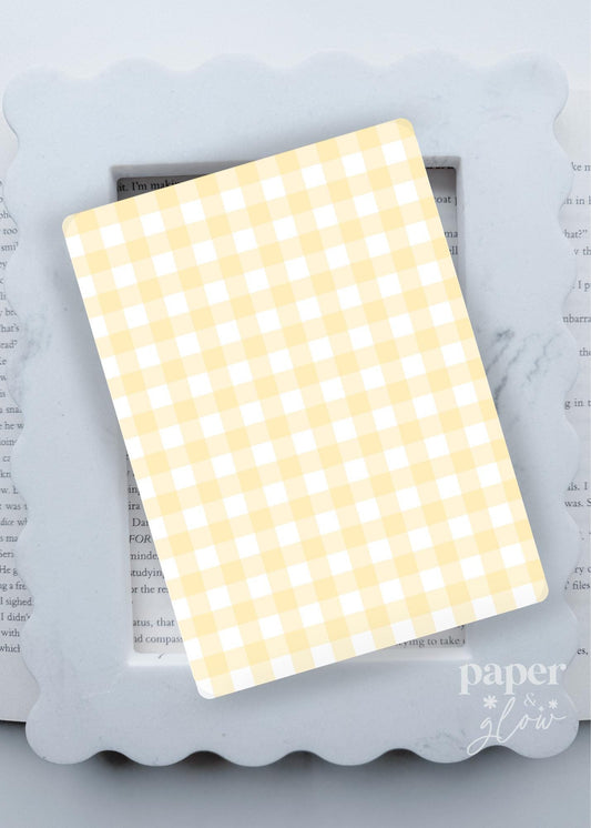 Lemon-Yellow Gingham E-Reader Insert | Paper & Glow