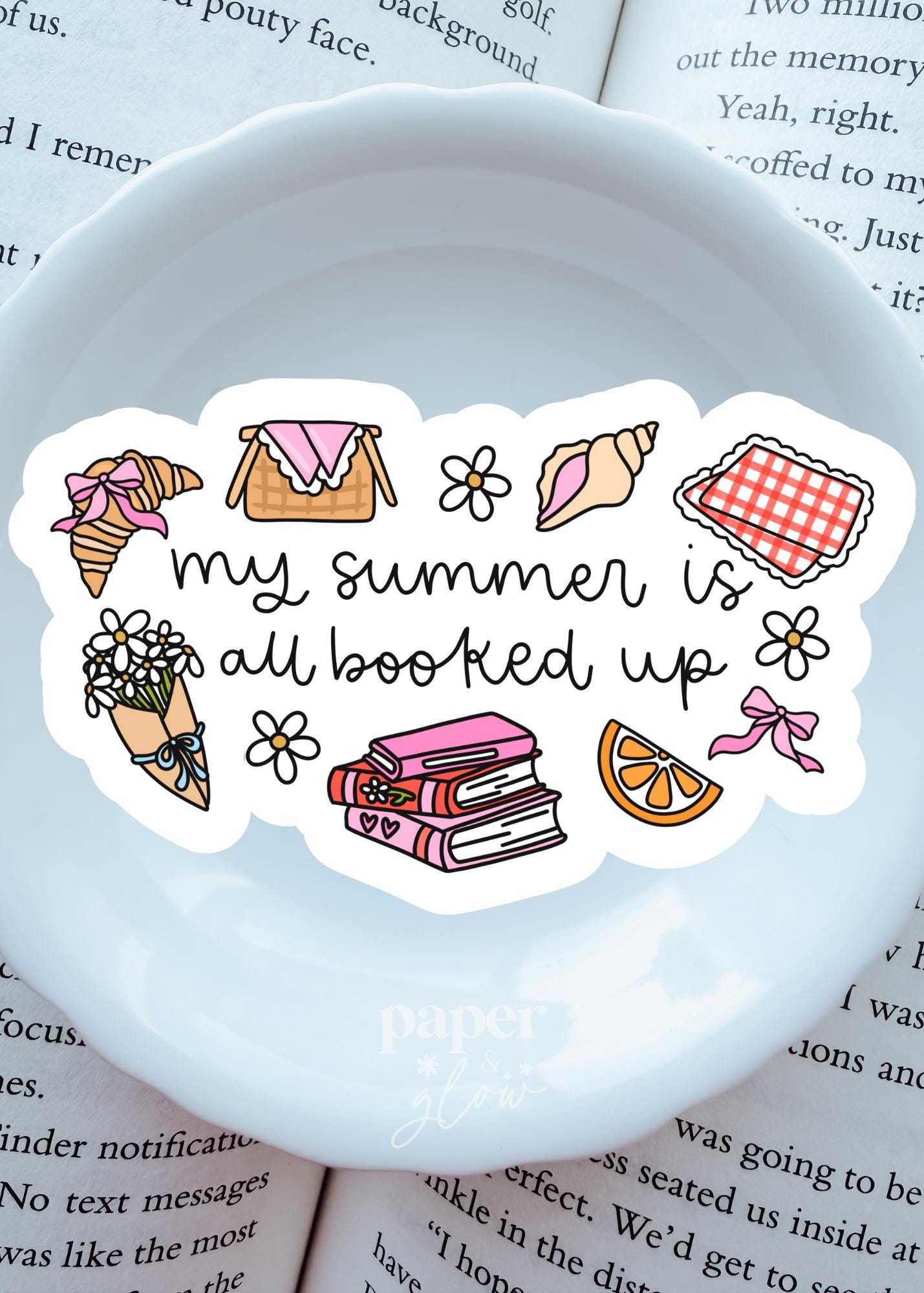 My Summer is Booked Up Vinyl Sticker | Paper and Glow
