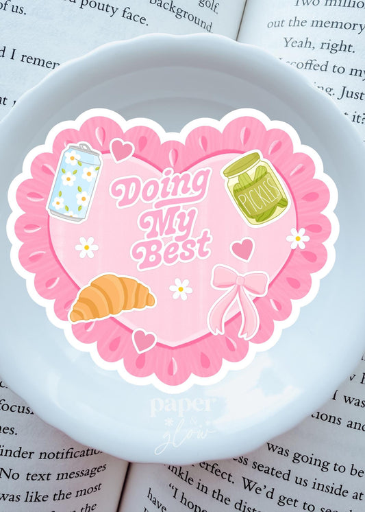 Doing My Best Heart Vinyl Sticker | Paper and Glow