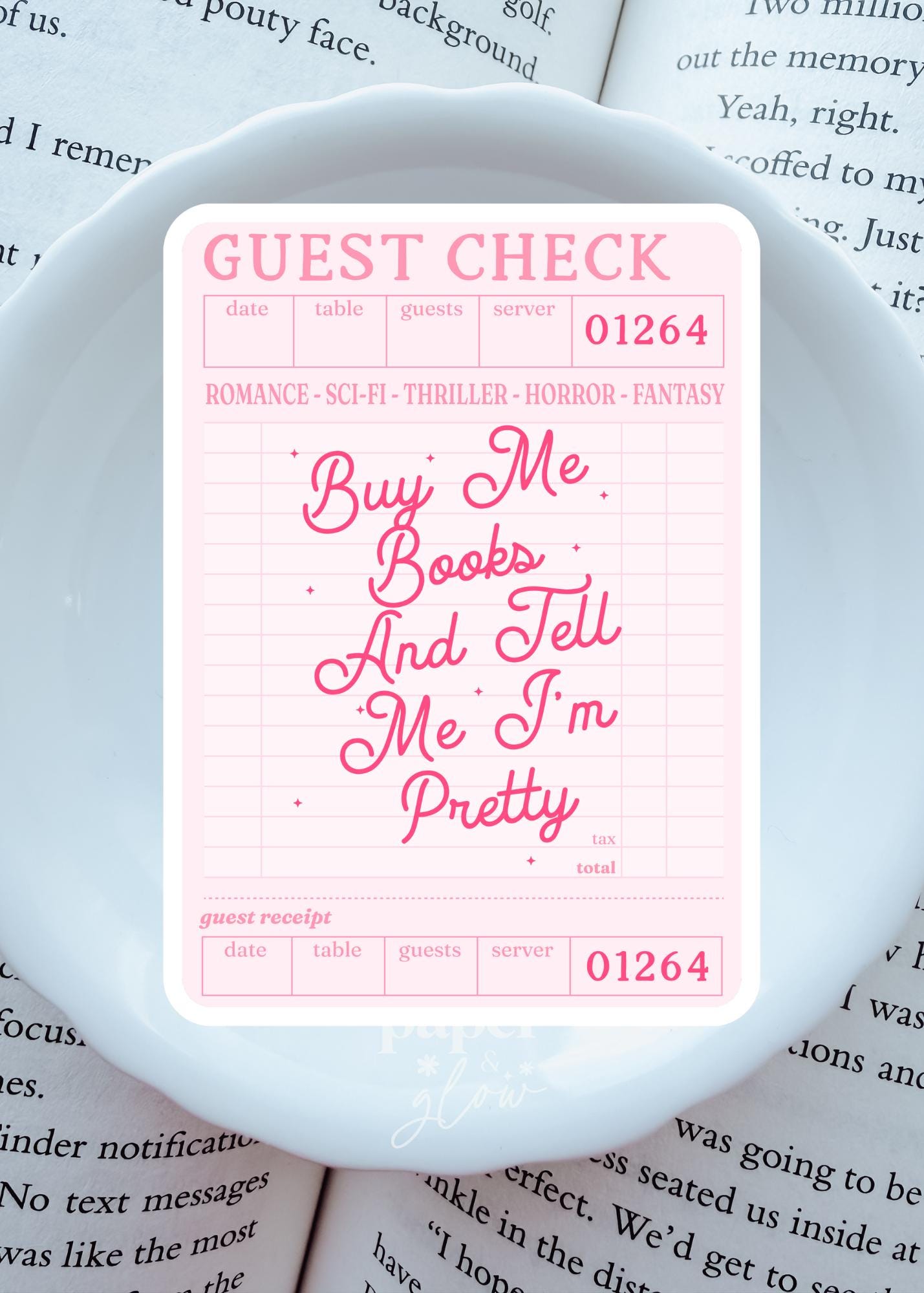 Buy Me Books & Tell Me I'm Pretty Vinyl Sticker | Paper and Glow