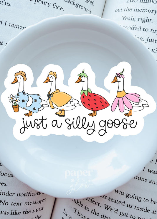 Silly Goose Spring Vinyl Sticker | Paper and Glow