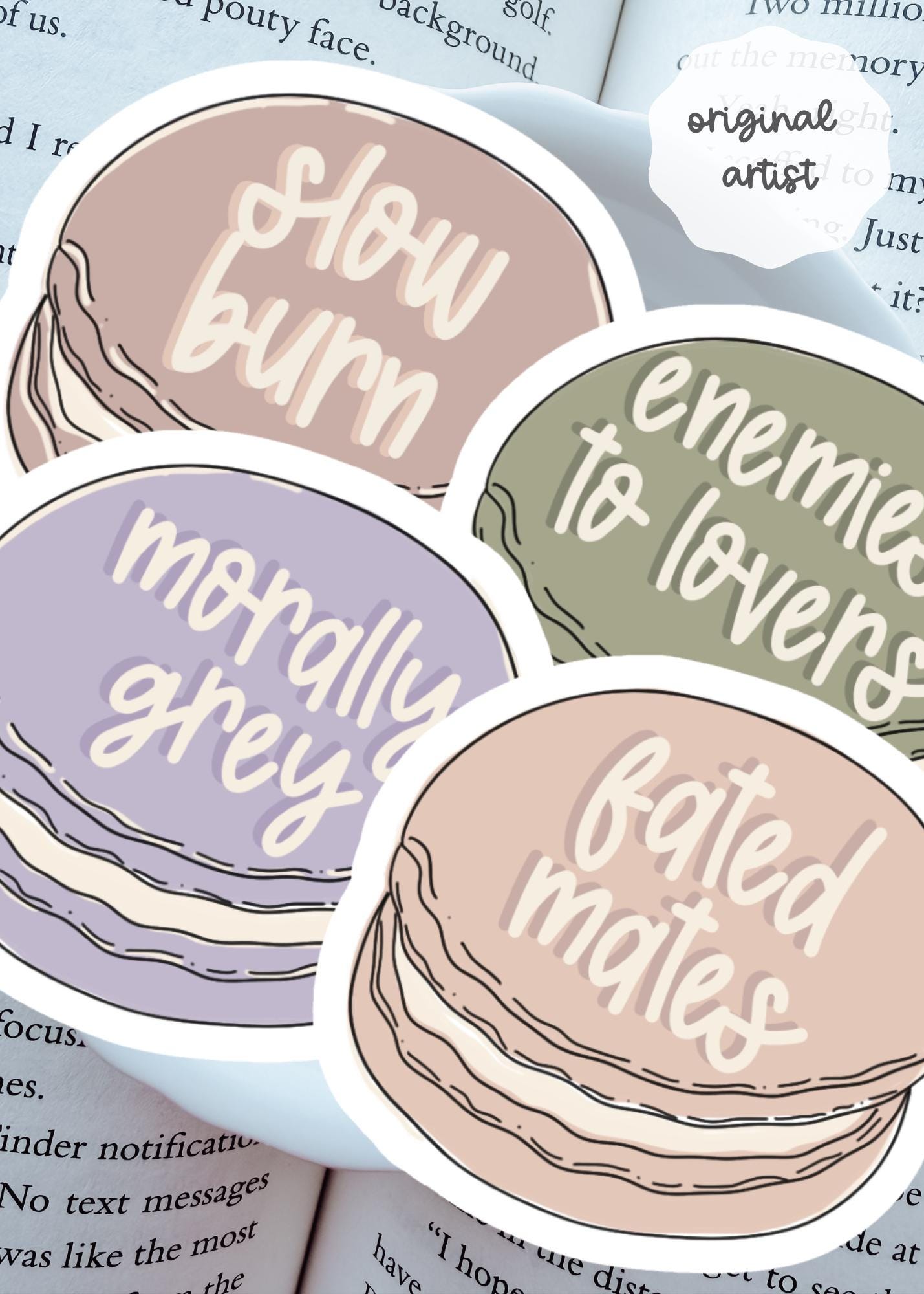 Macaroon Tropes Vinyl Sticker(s): Sold Separately | Springtime in Chapters Collection | Paper and Glow