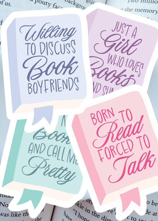 Bookish Books Collection Vinyl Sticker | Sold Individually | Paper and Glow