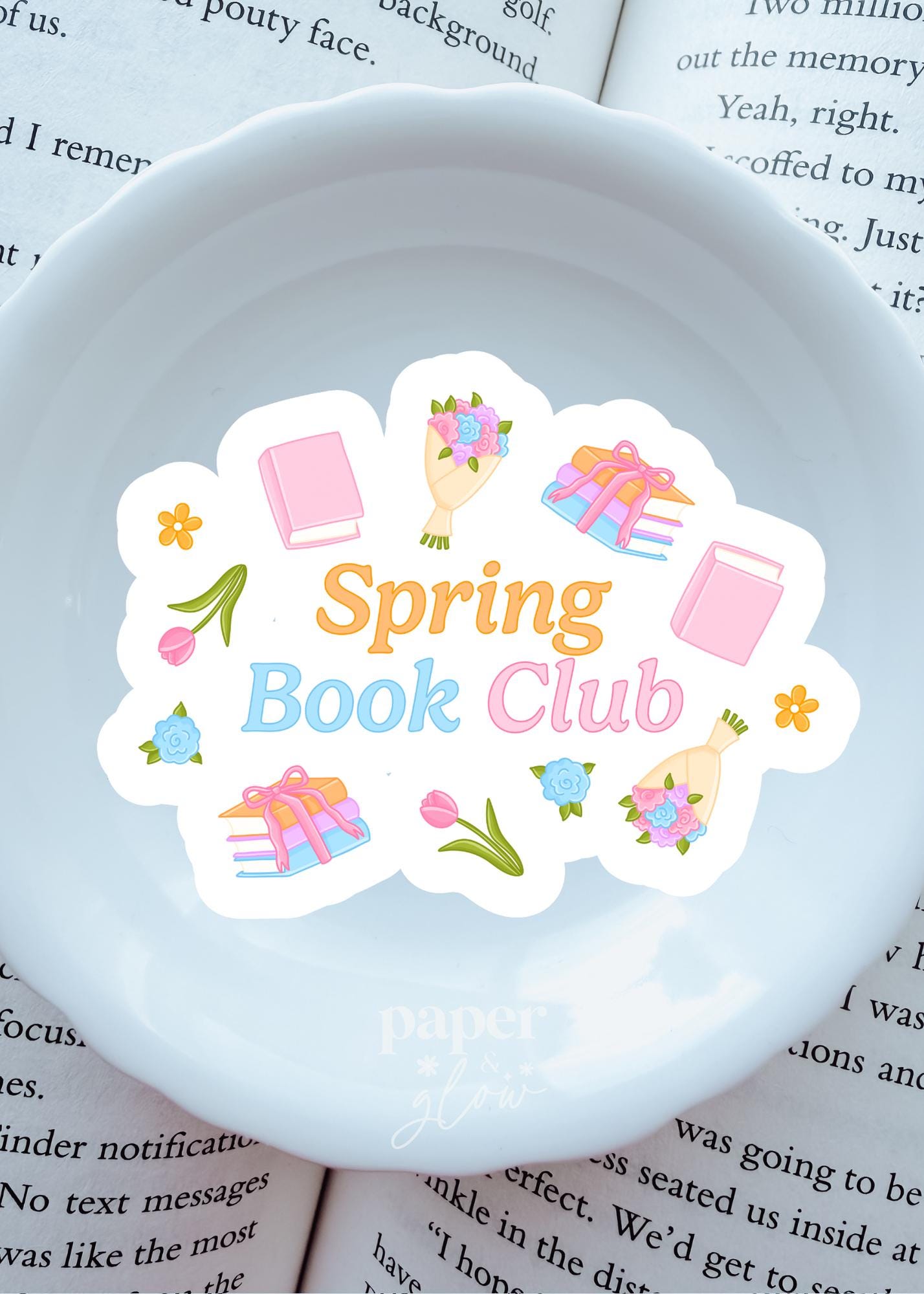 Spring Book Club Vinyl Sticker | Paper & Glow