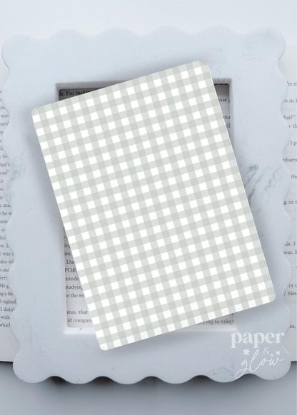 Springtime Green Gingham E-Reader Insert | Paper & Glow