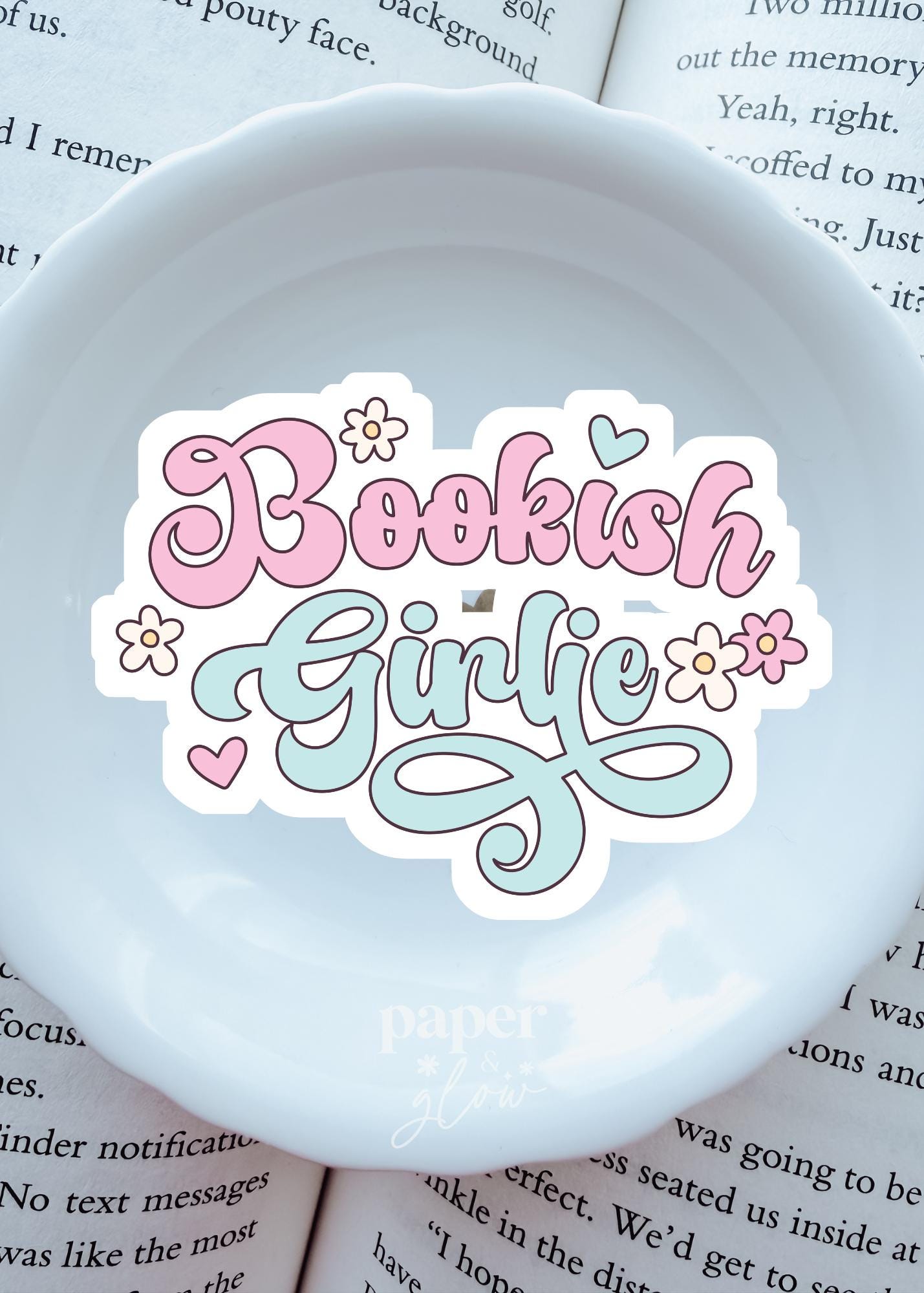 Bookish Girly Vinyl Sticker | Paper and Glow