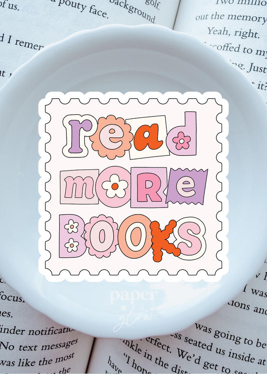 Read More Books Stamp Vinyl Sticker | Paper & Glow