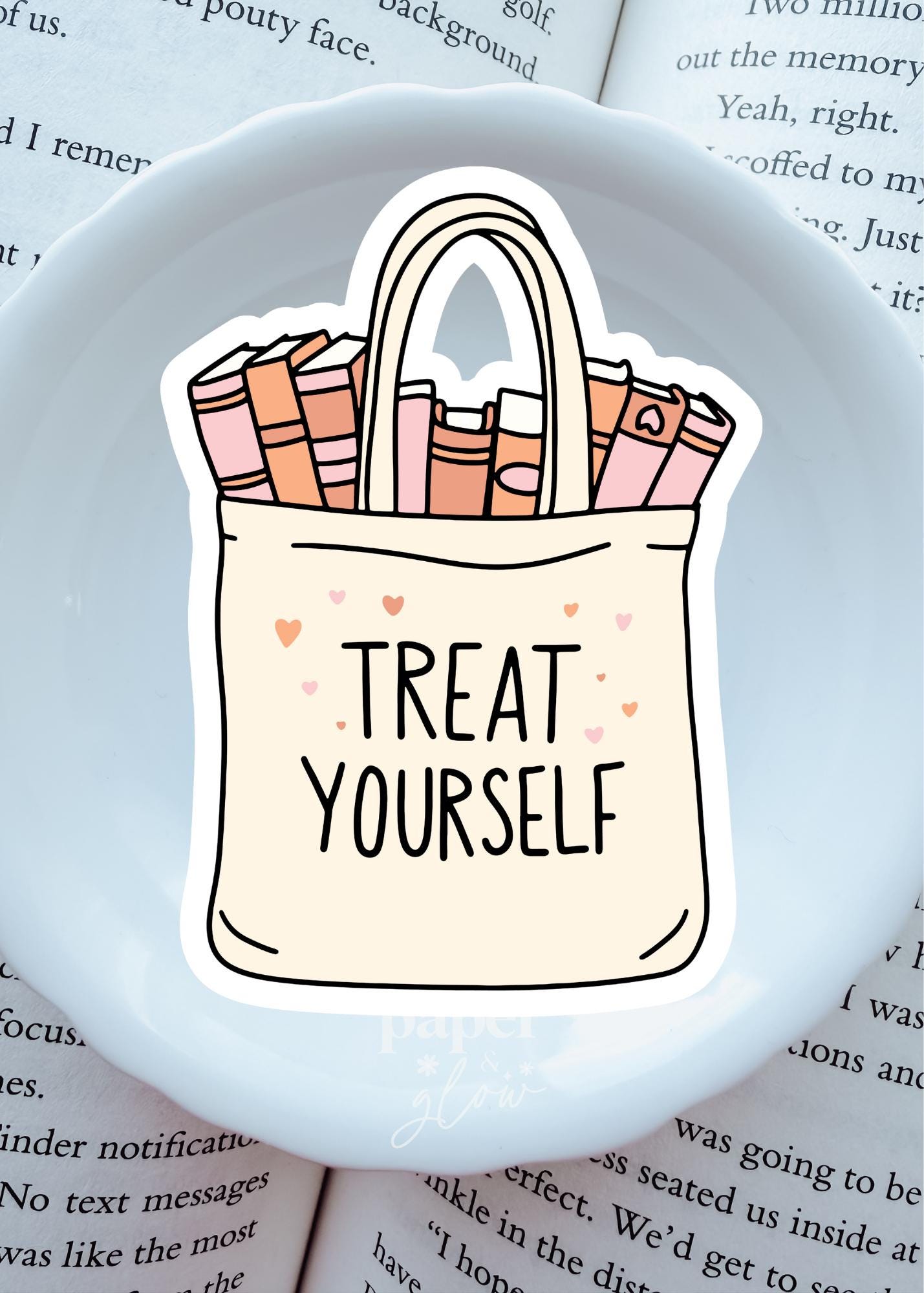 Treat Yourself Tote Bag Vinyl Sticker | Paper & Glow