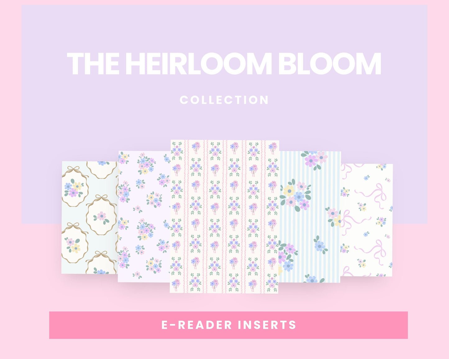 The Heirloom Bloom Collection E-Reader Insert | Paper & Glow