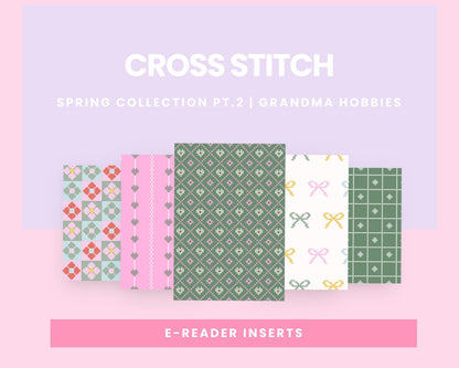 Garden Stitch | Cross Stitch Spring Collection | E-Reader Insert | Paper & Glow