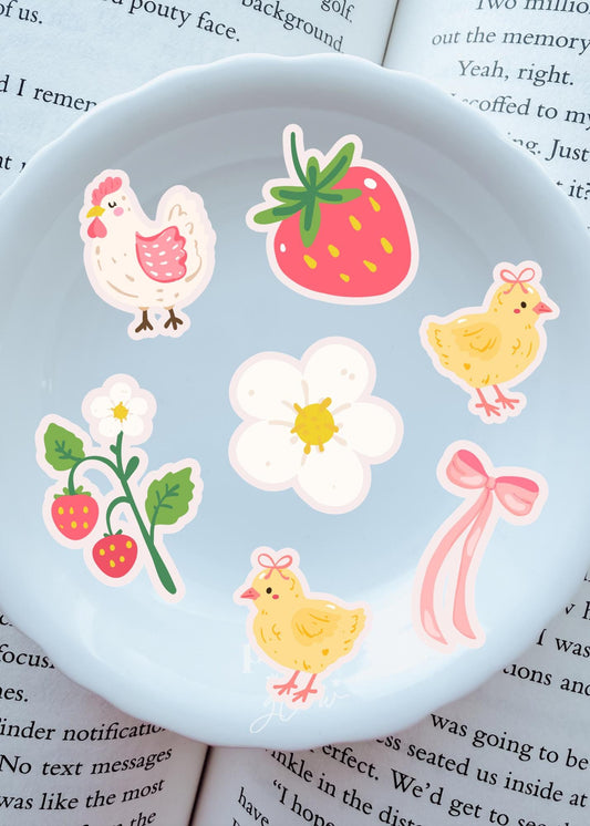 Spring Set of 7 Gap Fillers Vinyl Stickers | Paper and Glow